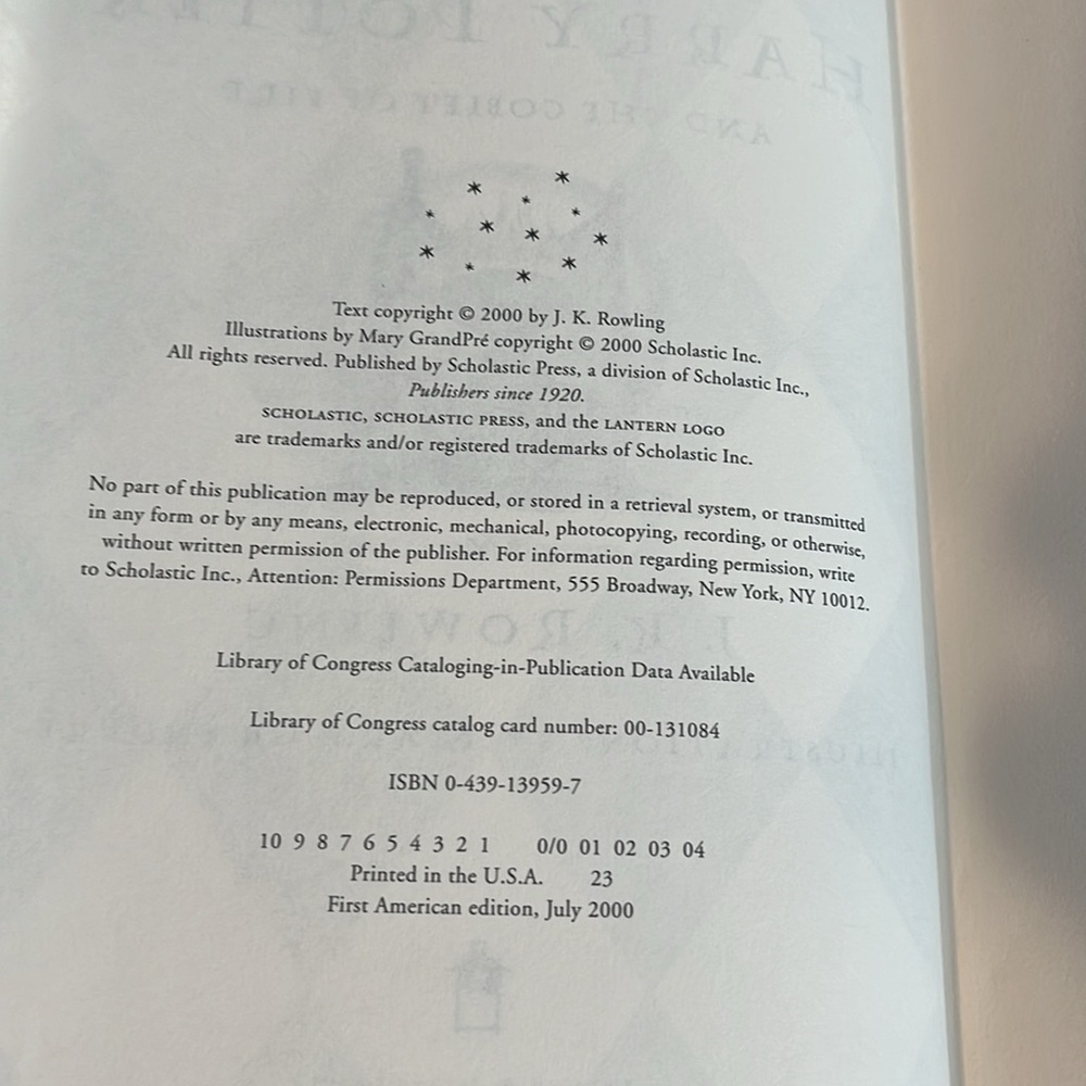 Harry Potter and the Goblet of Fire  Hardcopy HC DJ book First Edition 1st print - Picture 5 of 7